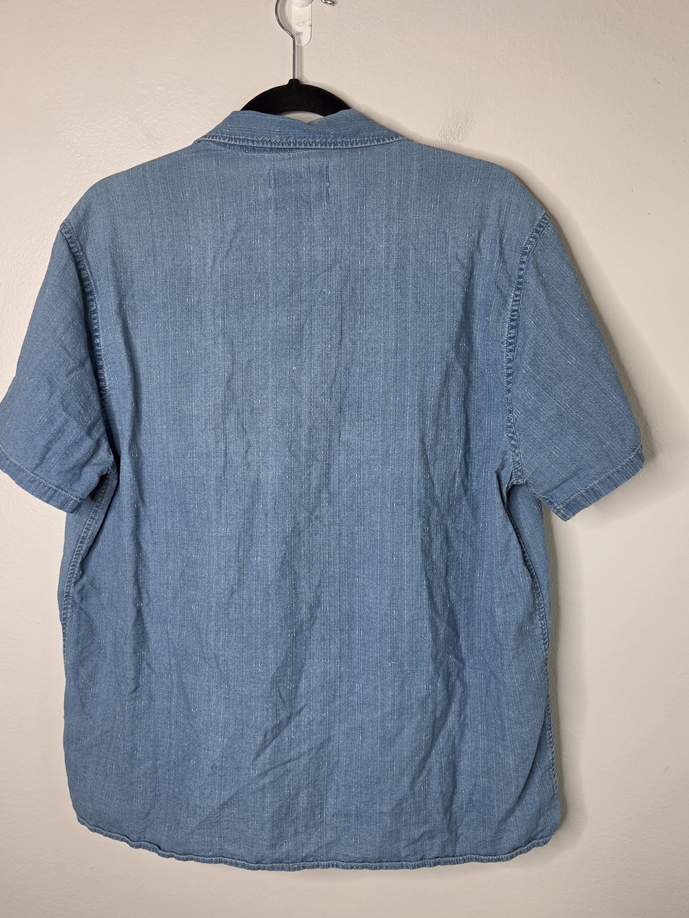 Madewell Men's Easy Fit Blue Denim Button Up Shirt - Picture 6 of 9